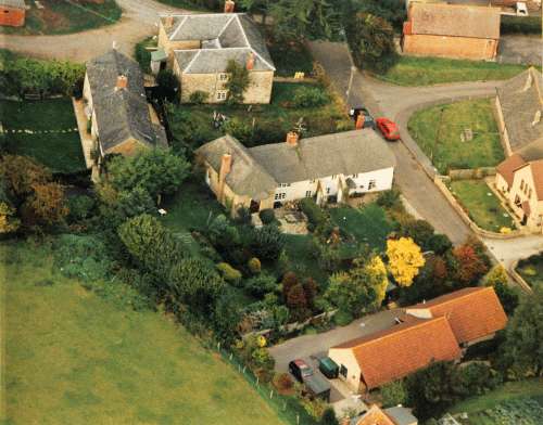 An aerial view of Yew Tree Cottage probably dating from the early 1990's
